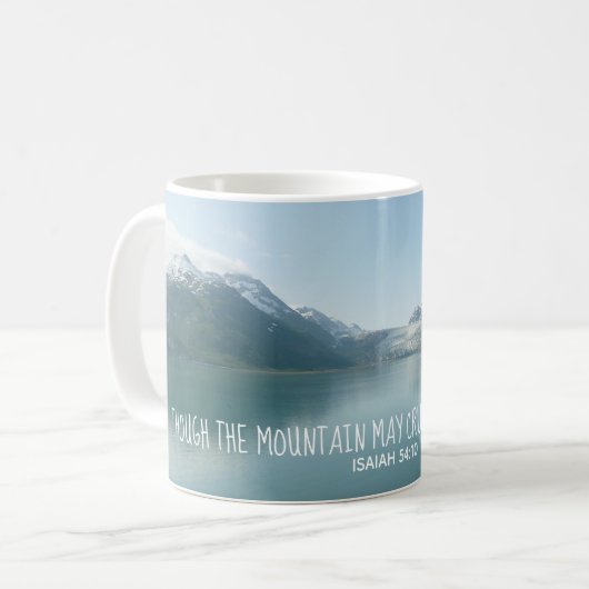 Alaska Mountains, Verse uit Isaiah 54:10 Koffiemok (Voorkant links)