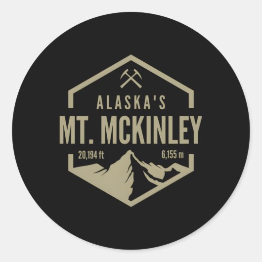 Alaska Mt Mckinley Ronde Sticker (Voorkant)