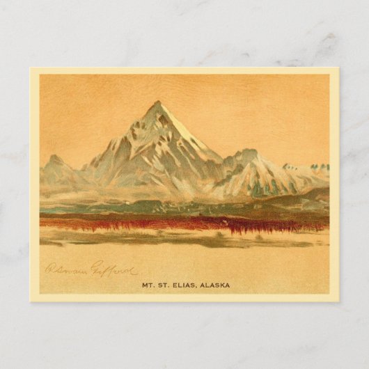 Alaska  Mt. St. Elias schilderij Briefkaart (Voorkant)