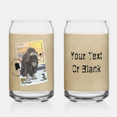 Alaska Muskox Postage Stamp Souvenir Blikvorm Glas (Voorkant)