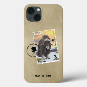 Alaska Muskox Postage Stamp Souvenir iPhone 13 Hoesje