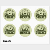 Alaska. Nationaal Park Denali en Preserve Ronde Sticker (Vel)