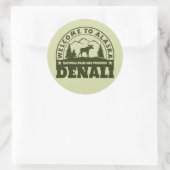 Alaska. Nationaal Park Denali en Preserve Ronde Sticker (Tas)
