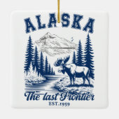 Alaska Nature Escape with Moose Keramisch Ornament (Achterkant)