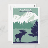  Alaska Natuur Moose Travel Briefkaart (Voorkant / Achterkant)