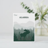 Alaska Natuur Moose Travel Briefkaart (Staand voorkant)