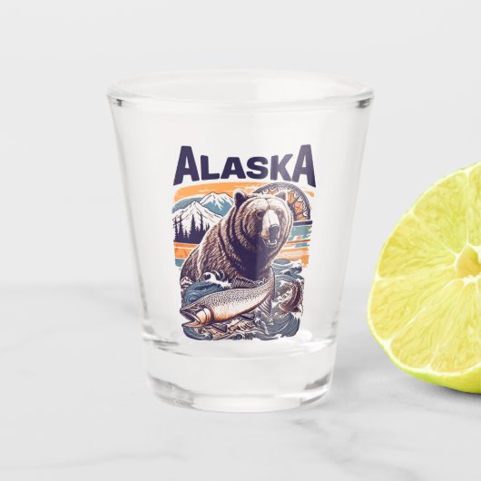 Alaska Natuur Shot Glas (Voorkant)