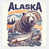  Alaska Natuur Vierkante Sticker (Voorkant)