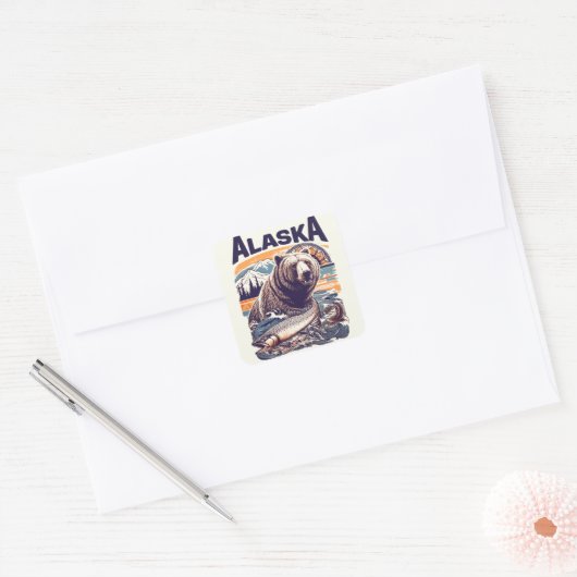  Alaska Natuur Vierkante Sticker (Envelop)