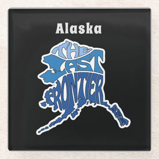 Alaska Nickname Word Art Glazen Onderzetter (Voorkant)