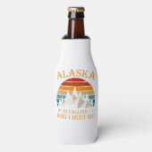 Alaska noemt de Retro  bergen Natuur Flesjeskoeler (Fles Voorkant)