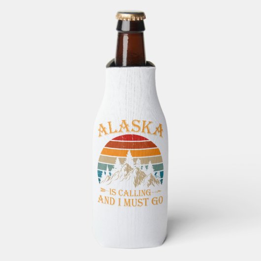 Alaska noemt de Retro  bergen Natuur Flesjeskoeler (Fles Voorkant)