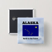 Alaska, Noord op de toekomst Vierkante Button 5,1 Cm (Voorkant /achterkant)