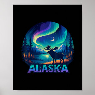 Alaska Noorderlicht Aurora Kijken Alaska Vakantie Poster