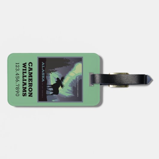 Alaska | Noorderlicht eland Bagagelabel (Achterkant horizontaal)