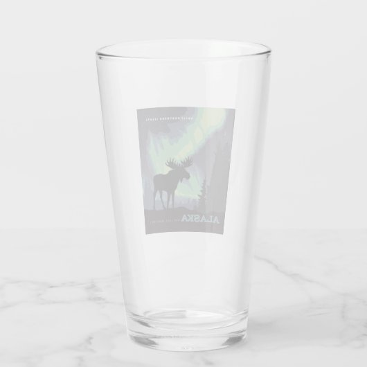 Alaska | Noorderlicht eland Glas (Achterkant)