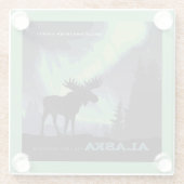 Alaska | Noorderlicht eland Glazen Onderzetter (Achterkant)