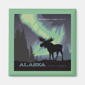 Alaska | Noorderlicht eland Magneet (Voorkant)