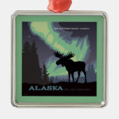 Alaska | Noorderlicht eland Metalen Ornament (Voorkant)