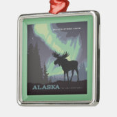 Alaska | Noorderlicht eland Metalen Ornament (Links)