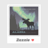 Alaska | Noorderlicht eland Sticker (Vel)