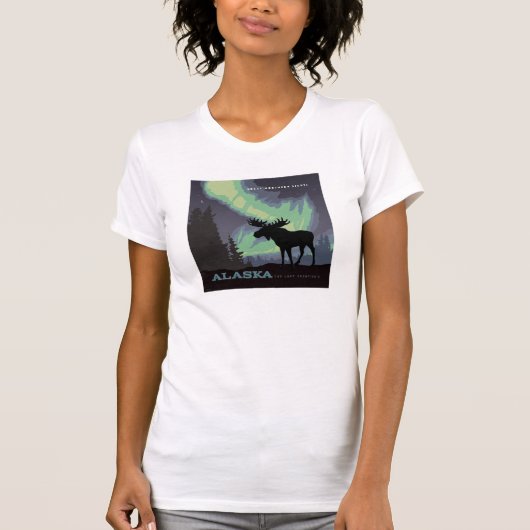 Alaska | Noorderlicht eland T-shirt (Voorkant)