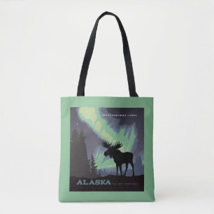 Alaska Noorderlicht eland Tote Bag