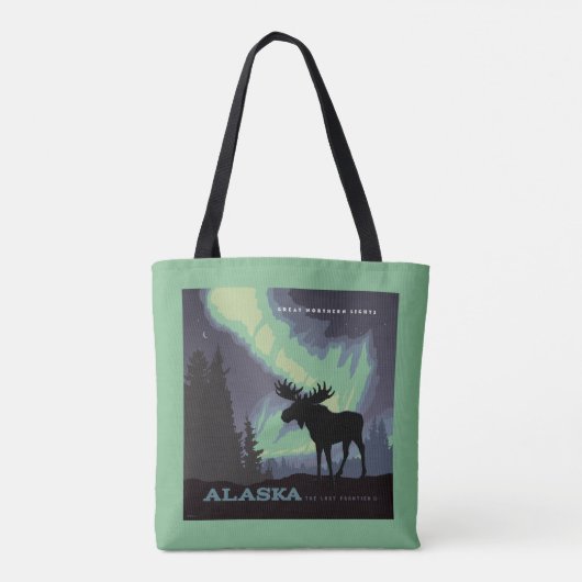 Alaska | Noorderlicht eland Tote Bag (Achterkant)