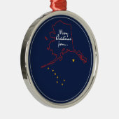 Alaska: "Noorderlicht groeten" Ornament Metal (Rechts)