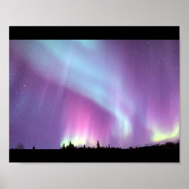 Alaska Noorderlicht Lucht Nacht Mooie Poster