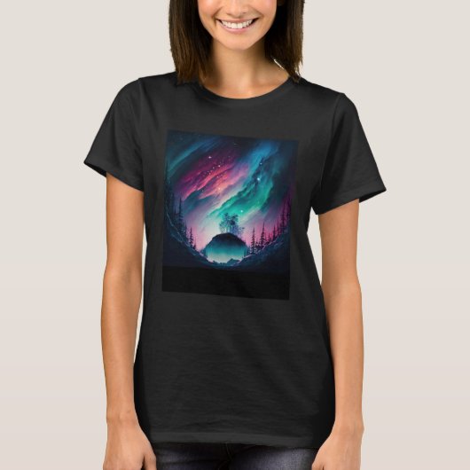 Alaska Northern Lights Aurora Borealis T-shirt (Voorkant)