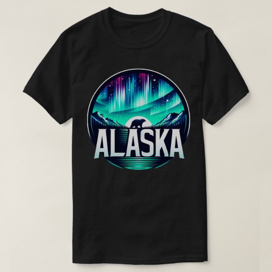 Alaska Northern Lights Bekijk Vakantie 2 T-shirt (Design voorkant)