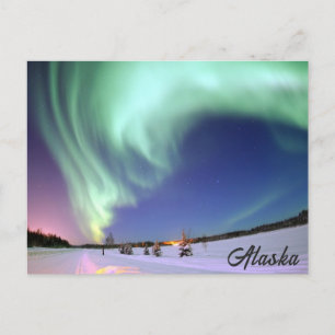 Alaska Northern Lights Reisfoto Briefkaart