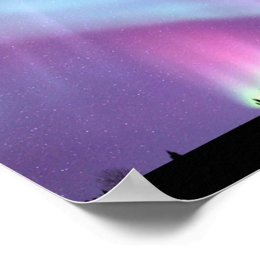 Alaska Northern Lights Sky Night Beauful Poster (Hoek)