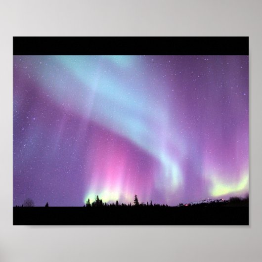 Alaska Northern Lights Sky Night Beauful Poster (Voorkant)