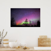 Alaska Northern Lights Sky Night Crackle Art Poster (Keuken)