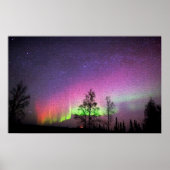 Alaska Northern Lights Sky Night Crackle Art Poster (Voorkant)