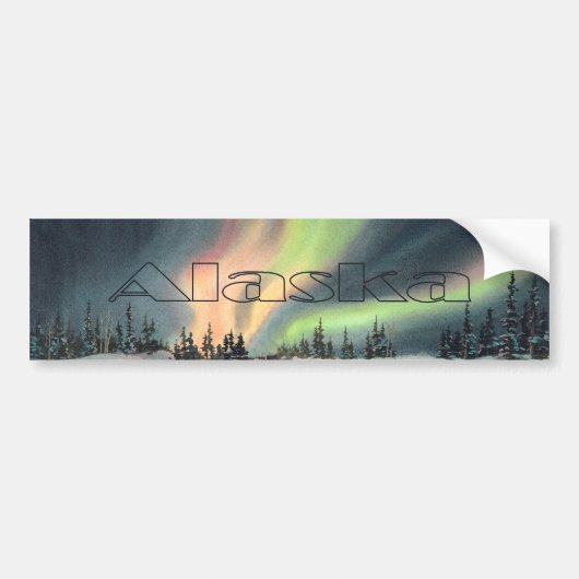 ALASKA NORTHERN LIGHTS VAN SHARON SHARPE BUMPERSTICKER (Voorkant)