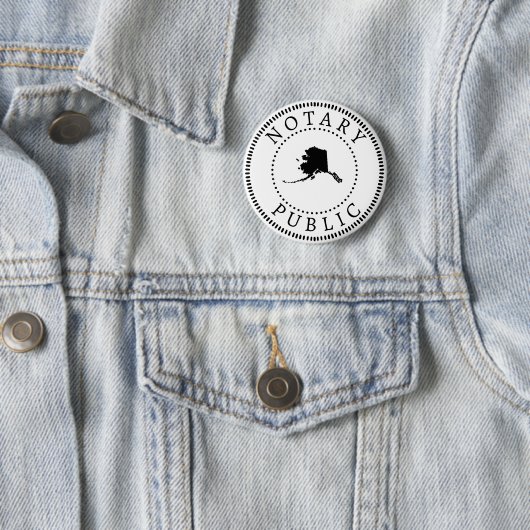Alaska Notary Public Ronde Button 5,7 Cm (In situ)