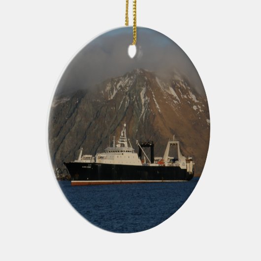 Alaska Ocean, fabrieksreiziger in Alaska Keramisch Ornament (Rechts)