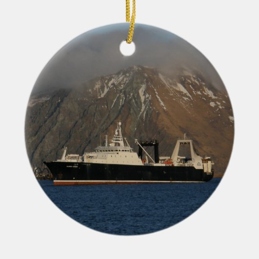 Alaska Ocean, fabrieksreiziger in Alaska Keramisch Ornament (Voorkant)