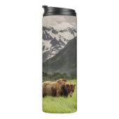 Alaska oevers, grizzly beer thermosbeker (Geroteerd rechts)