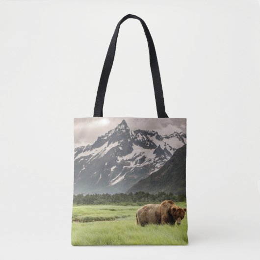 Alaska oevers, grizzly beer tote bag (Voorkant)