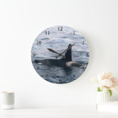 Alaska Orca Whale Ocean Photo Ontworpen Grote Klok (Huis)