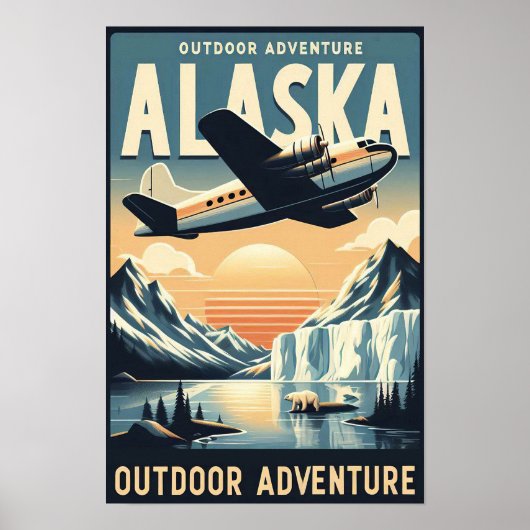 Alaska Outdoor Adventure Vintage Travel Poster (Voorkant)