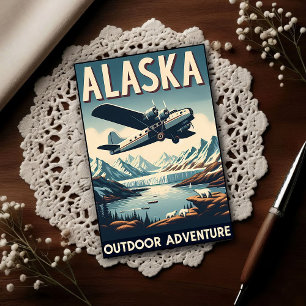 Alaska Outdoor Avontuur Reizen Vintage Briefkaart