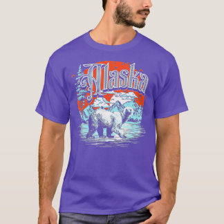  Alaska Outdoor Retro Polar Beer & Mountain T-shirt