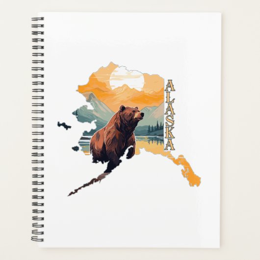 Alaska Outline Beer en bergen Planner (Voorkant)