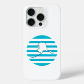Alaska Outline Blue Retro Circle Case-Mate iPhone Case (Achterkant)