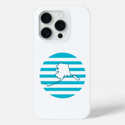 Alaska Outline Blue Retro Circle Case-Mate iPhone Case (Achterkant)